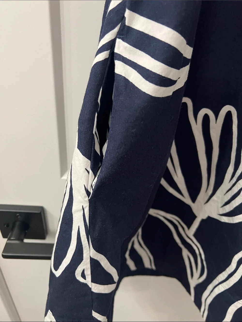 Anthropologie Navy and White Floral Cotton Dress - Picture 3 of 7
